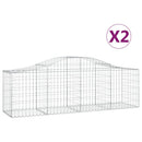 vidaXL 2 db íves horganyzott vas gabion kosár 200x50x60/80 cm