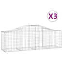 vidaXL 3 db íves horganyzott vas gabion kosár 200x50x60/80 cm