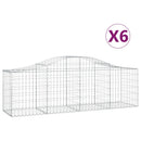 vidaXL 6 db íves horganyzott vas gabion kosár 200x50x60/80 cm
