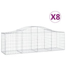 vidaXL 8 db íves horganyzott vas gabion kosár 200x50x60/80 cm