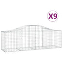 vidaXL 9 db íves horganyzott vas gabion kosár 200x50x60/80 cm