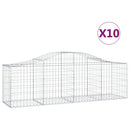 vidaXL 10 db íves horganyzott vas gabion kosár 200x50x60/80 cm