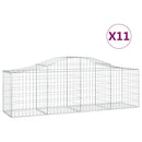vidaXL 11 db íves horganyzott vas gabion kosár 200x50x60/80 cm