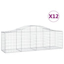 vidaXL 12 db íves horganyzott vas gabion kosár 200x50x60/80 cm