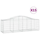vidaXL 15 db íves horganyzott vas gabion kosár 200x50x60/80 cm