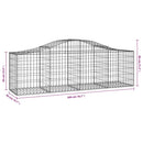 vidaXL 18 db íves horganyzott vas gabion kosár 200x50x60/80 cm
