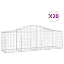 vidaXL 20 db íves horganyzott vas gabion kosár 200x50x60/80 cm
