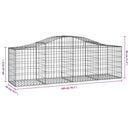 vidaXL 20 db íves horganyzott vas gabion kosár 200x50x60/80 cm