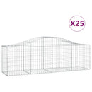 vidaXL 25 db íves horganyzott vas gabion kosár 200x50x60/80 cm