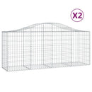 vidaXL 2 db íves horganyzott vas gabion kosár 200x50x80/100 cm