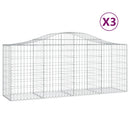 vidaXL 3 db íves horganyzott vas gabion kosár 200x50x80/100 cm