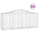 vidaXL 5 db íves horganyzott vas gabion kosár 200x50x80/100 cm