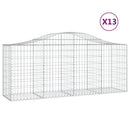 vidaXL 13 db íves horganyzott vas gabion kosár 200x50x80/100 cm