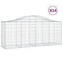 vidaXL 14 db íves horganyzott vas gabion kosár 200x50x80/100 cm