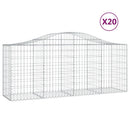 vidaXL 20 db íves horganyzott vas gabion kosár 200x50x80/100 cm