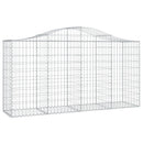 vidaXL 2 db íves horganyzott vas gabion kosár 200 x 50 x 100/120 cm
