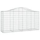 vidaXL 4 db íves horganyzott vas gabion kosár 200 x 50 x 100/120 cm