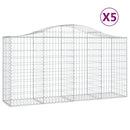 vidaXL 5 db íves horganyzott vas gabion kosár 200 x 50 x 100/120 cm
