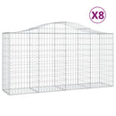 vidaXL 8 db íves horganyzott vas gabion kosár 200 x 50 x 100/120 cm