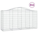 vidaXL 11 db íves horganyzott vas gabion kosár 200 x 50 x 100/120 cm