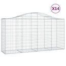 vidaXL 14 db íves horganyzott vas gabion kosár 200x50x100/120 cm