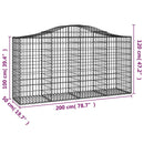 vidaXL 14 db íves horganyzott vas gabion kosár 200x50x100/120 cm