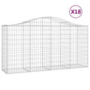 vidaXL 18 db íves horganyzott vas gabion kosár 200x50x100/120 cm
