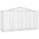 vidaXL 18 db íves horganyzott vas gabion kosár 200x50x100/120 cm