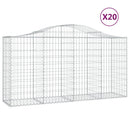 vidaXL 20 db íves horganyzott vas gabion kosár 200x50x100/120 cm