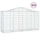 vidaXL 25 db íves horganyzott vas gabion kosár 200x50x100/120 cm