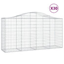 vidaXL 30 db íves horganyzott vas gabion kosár 200x50x100/120 cm