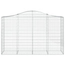 vidaXL 3 db íves horganyzott vas gabion kosár 200x50x120/140 cm