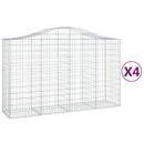 vidaXL 4 db íves horganyzott vas gabion kosár 200x50x120/140 cm