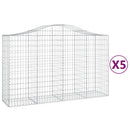 vidaXL 5 db íves horganyzott vas gabion kosár 200x50x120/140 cm
