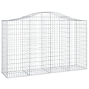 vidaXL 6 db íves horganyzott vas gabion kosár 200x50x120/140 cm