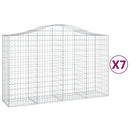 vidaXL 7 db íves horganyzott vas gabion kosár 200x50x120/140 cm