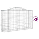 vidaXL 8 db íves horganyzott vas gabion kosár 200x50x120/140 cm