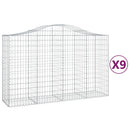 vidaXL 9 db íves horganyzott vas gabion kosár 200x50x120/140 cm