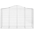 vidaXL 10 db íves horganyzott vas gabion kosár 200x50x120/140 cm