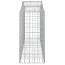 vidaXL 10 db íves horganyzott vas gabion kosár 200x50x120/140 cm