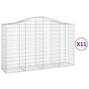 vidaXL 11 db íves horganyzott vas gabion kosár 200x50x120/140 cm