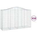 vidaXL 18 db íves horganyzott vas gabion kosár 200x50x120/140 cm