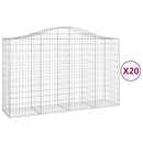 vidaXL 20 db íves horganyzott vas gabion kosár 200x50x120/140 cm