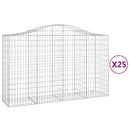 vidaXL 25 db íves horganyzott vas gabion kosár 200x50x120/140 cm