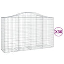 vidaXL 30 db íves horganyzott vas gabion kosár 200x50x120/140 cm