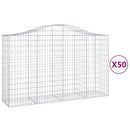 vidaXL 50 db íves horganyzott vas gabion kosár 200x50x120/140 cm