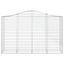 vidaXL 50 db íves horganyzott vas gabion kosár 200x50x120/140 cm