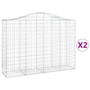 vidaXL 2 db íves horganyzott vas gabion kosár 200x50x140/160 cm