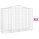 vidaXL 3 db íves horganyzott vas gabion kosár 200x50x140/160 cm