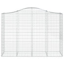 vidaXL 4 db íves horganyzott vas gabion kosár 200x50x140/160 cm